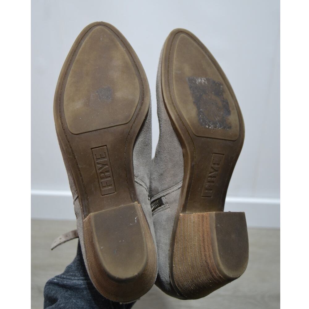 Frye Judith Double Zip Ankle Bootie Suede Leather Gray Size 9 - Picture 6 of 9